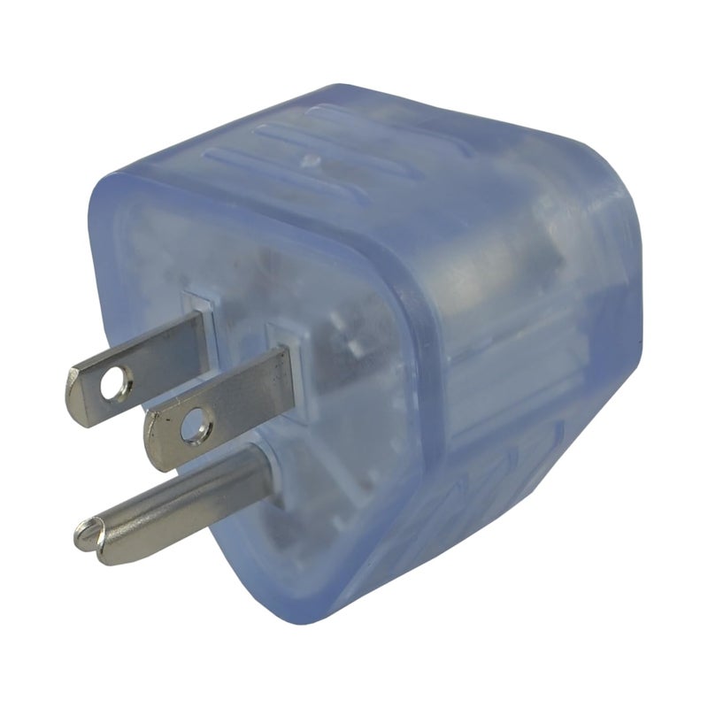 Conntek 14101-LT 15-Amp Male Plug to 30-Amp RV Female Connector with Power Neon Light, Clear Blue - Image 1